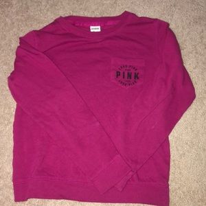Victoria secret dark pink crew neck sweatshirt